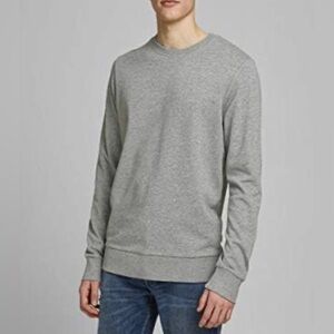 Jack & Jones Mens Grey Cotton Sweater